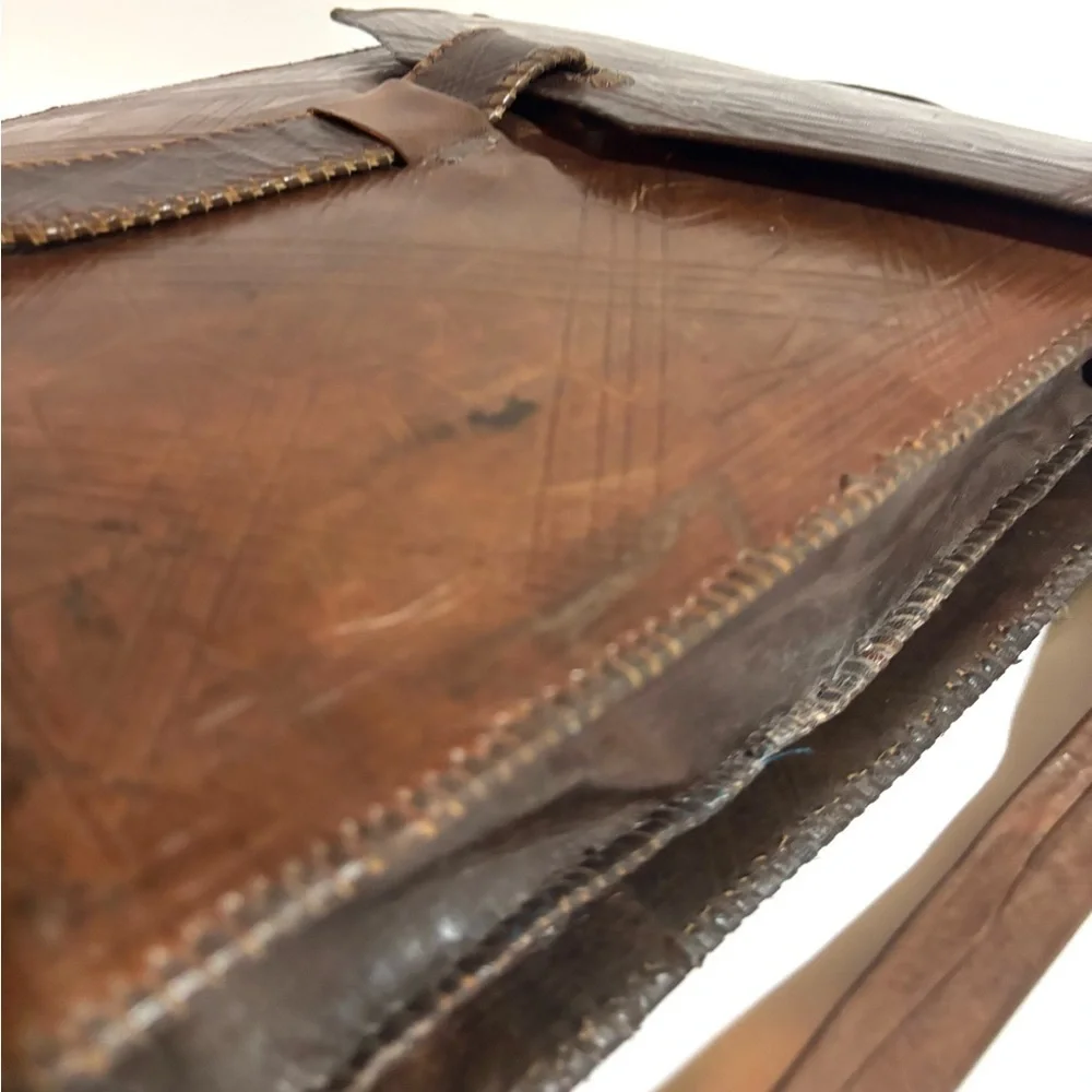 Handmade unisex Brown Leather Men's Shoulder Bag